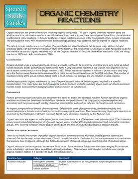 Organic Chemistry Reactions (Speedy Study Guide)