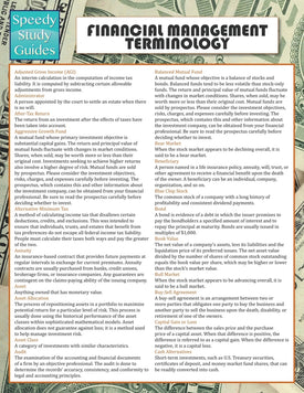 Financial Management Terminology (Speedy Study Guide)