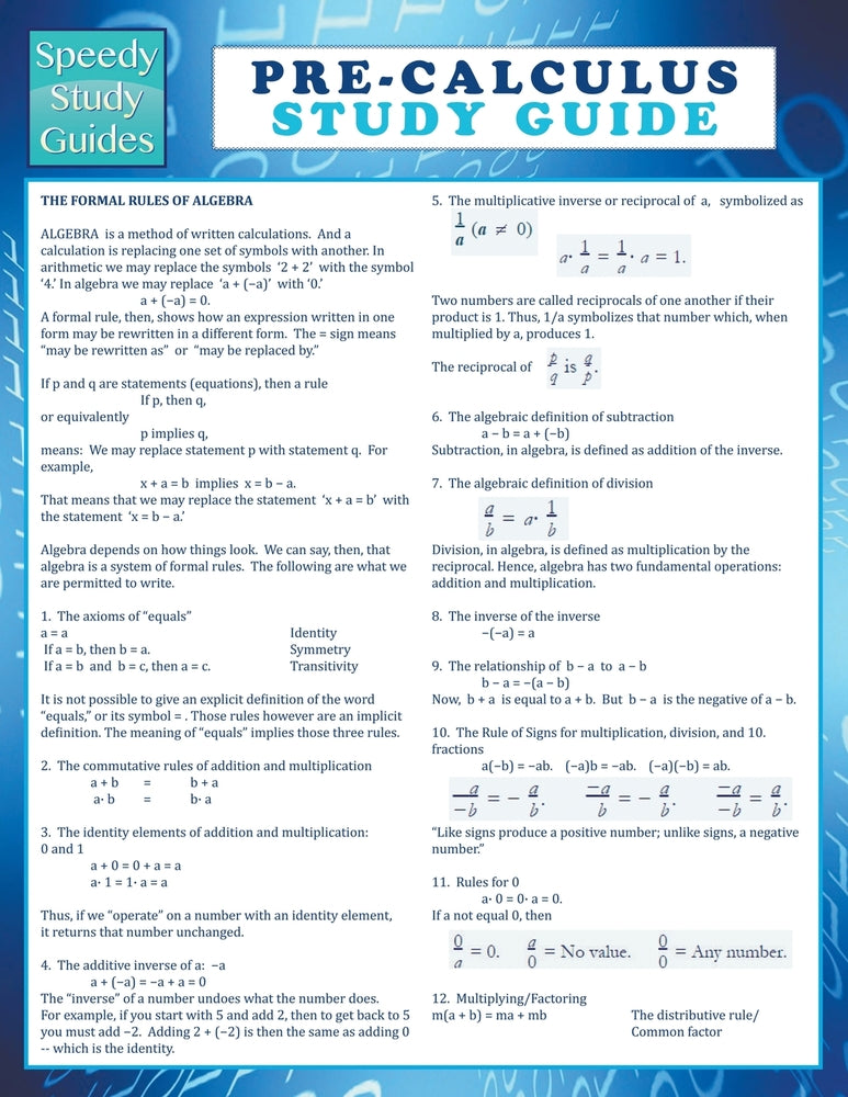 Pre-Calculus Study Guide (Speedy Study Guide)
