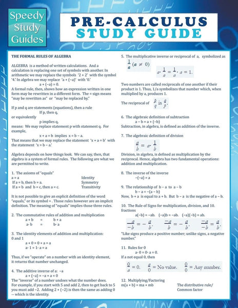 Pre-Calculus Study Guide (Speedy Study Guide) – Speedy Publishing LLC