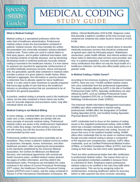 Medical Coding (Speedy Study Guide)