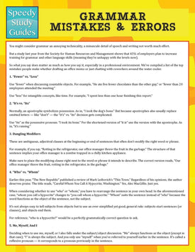 Grammar Mistakes & Errors (Speedy Study Guide)