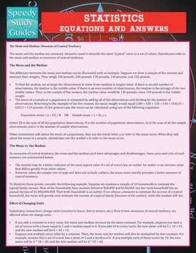 Statistics Equations And Answers (Speedy Study Guide)