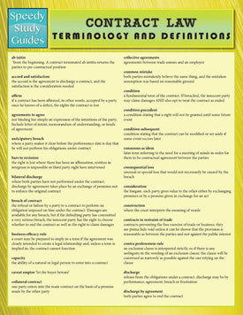 Contract Law Terminology and Definitions (Speedy Study Guide)