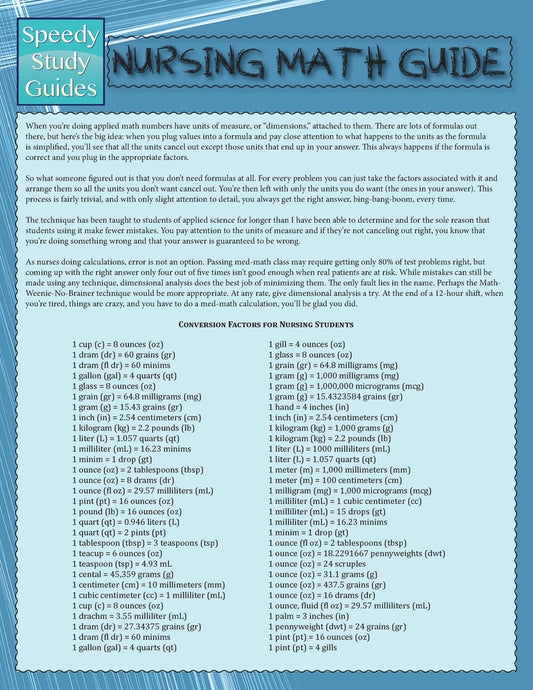 Nursing Math Guide (Speedy Study Guide)