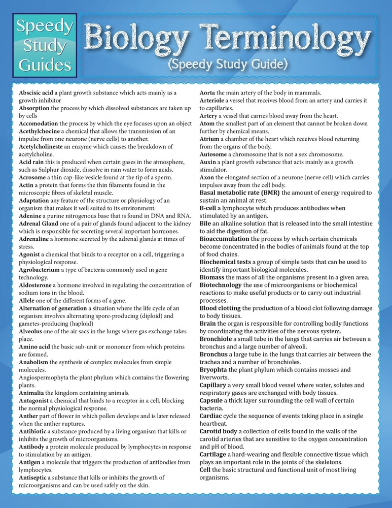 Biology Terminology (Speedy Study Guide)