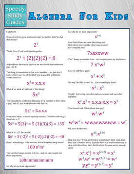 Algebra For Kids (Speedy Study Guide)