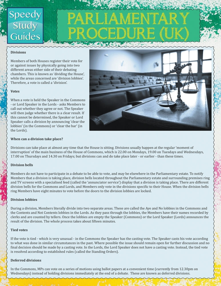 Parliamentary Procedure (UK) (Speedy Study Guide)