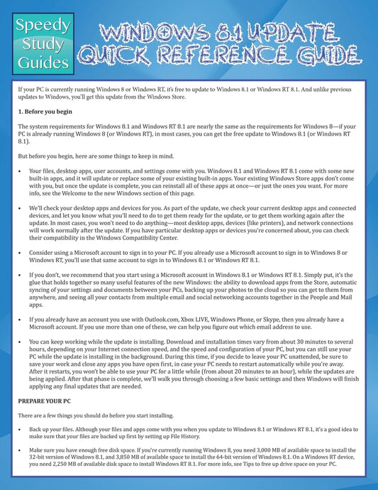 Windows 8.1 Update Quick Reference Guide