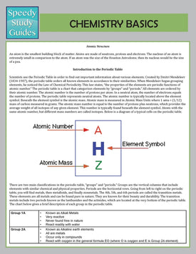 Chemistry Basics  (Speedy Study Guide)