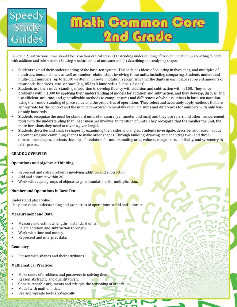 Math Common Core 2nd Grade (Speedy Study Guide)