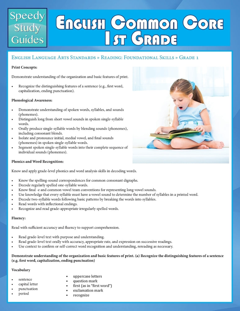 English Common Core 1st Grade (Speedy Study Guide)
