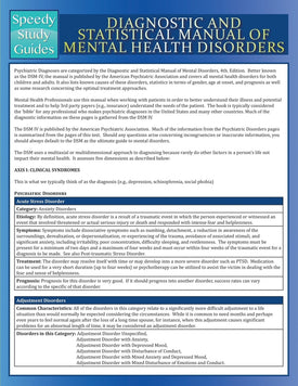 Diagnostic and Statistical Manual of Mental Health Disorders (Speedy Study Guide)