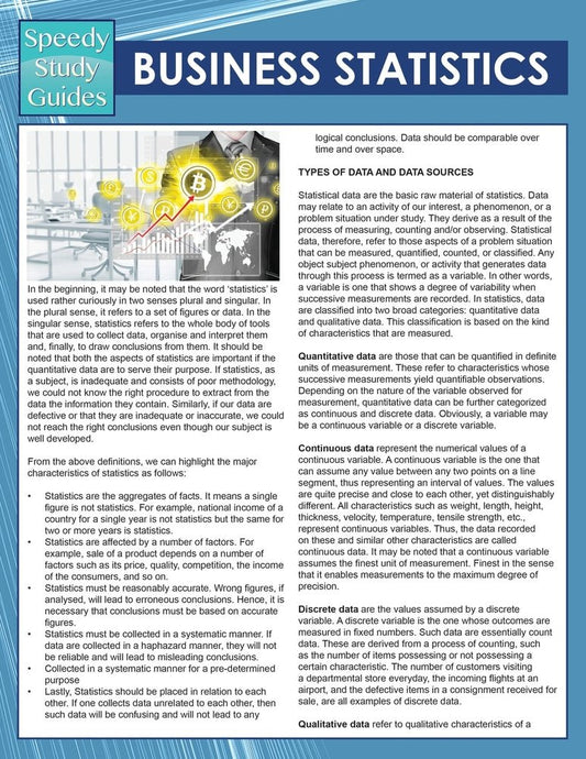 Business Statistics  (Speedy Study Guides)