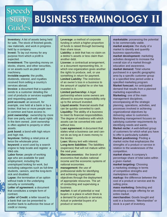 Business Terminology II (Speedy Study Guides)