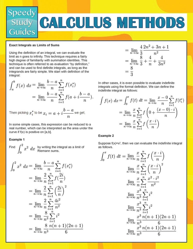 Calculus Methods (Speedy Study Guides)