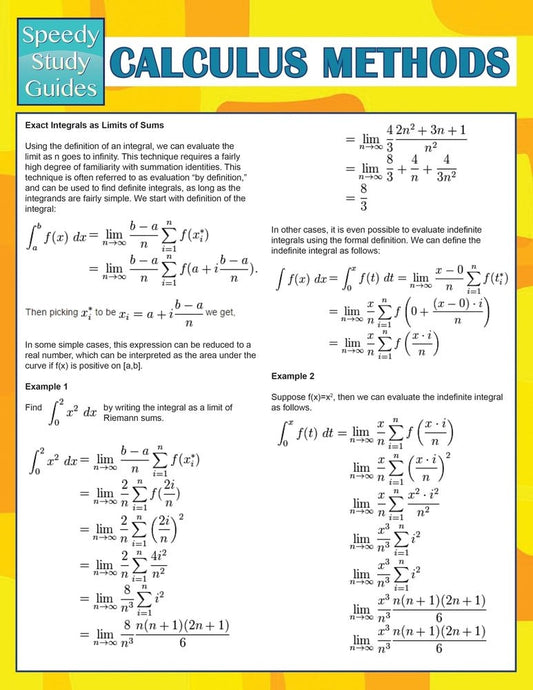 Calculus Methods (Speedy Study Guides)