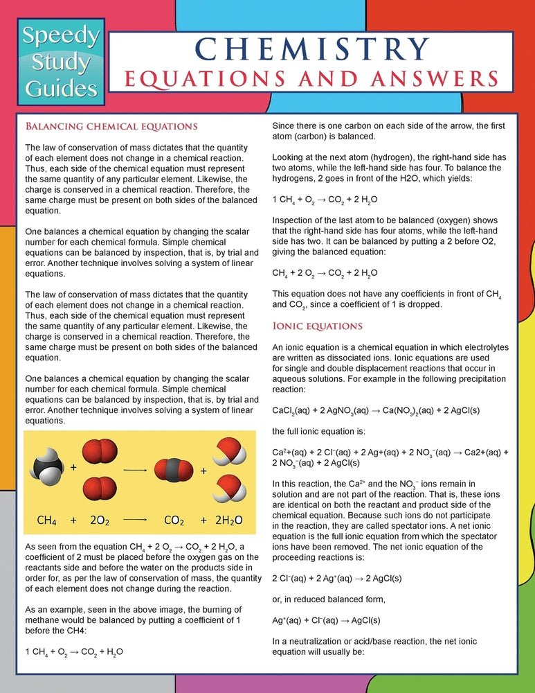 Chemistry Equations And Answers (Speedy Study Guides)