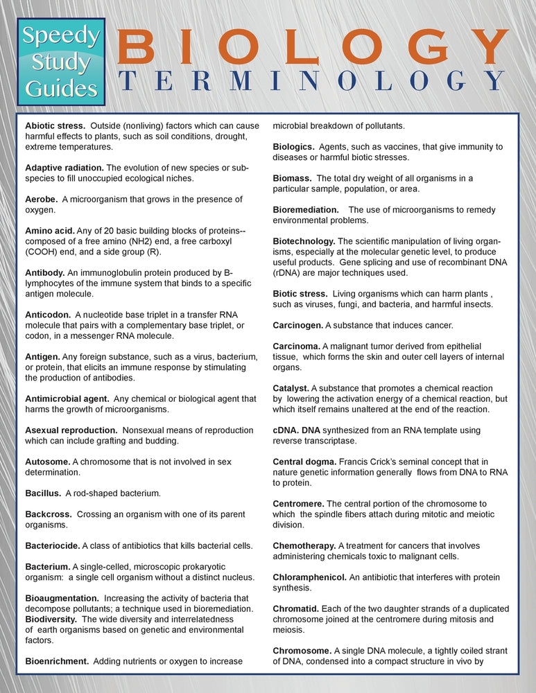 Biology Terminology  (Speedy Study Guides)