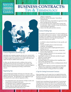 Business Contracts: Tips And Terminology  (Speedy Study Guides)