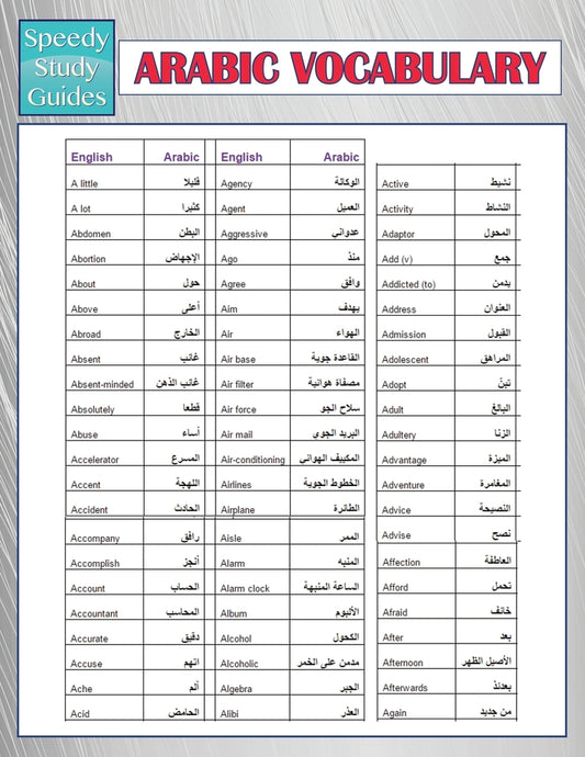 Arabic Vocabulary  (Speedy Study Guides)