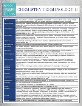Chemistry Terminology II (Speedy Study Guides)
