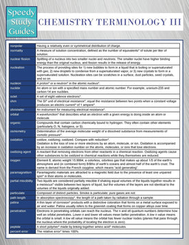Chemistry Terminology III (Speedy Study Guides)