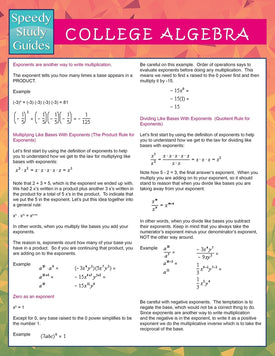 College Algebra  (Speedy Study Guides)