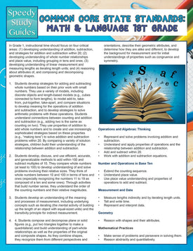 Common Core State Standards: Math And Language 1st Grade (Speedy Study Guides)