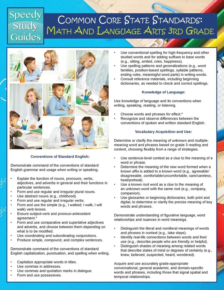 Common Core State Standards: Math And Language Arts 3rd Grade (Speedy Study Guides)