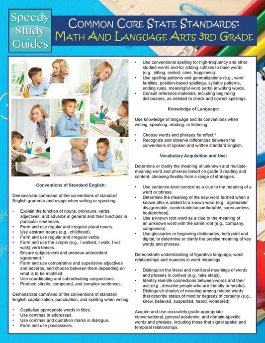 Common Core State Standards: Math And Language Arts 3rd Grade (Speedy Study Guides)