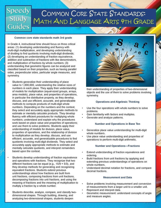 Common Core State Standards: Math And Language Arts 4th Grade (Speedy Study Guides)