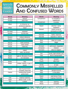 Commonly Misspelled And Confused Words  (Speedy Study Guides)