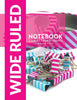 Wide Ruled Notebook: 3 Subject For Students