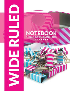 Wide Ruled Notebook: 3 Subject For Students