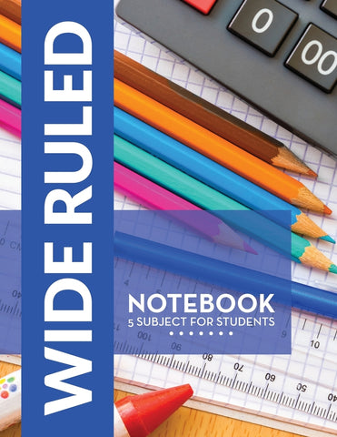 Wide Ruled Notebook: 5 Subject For Students