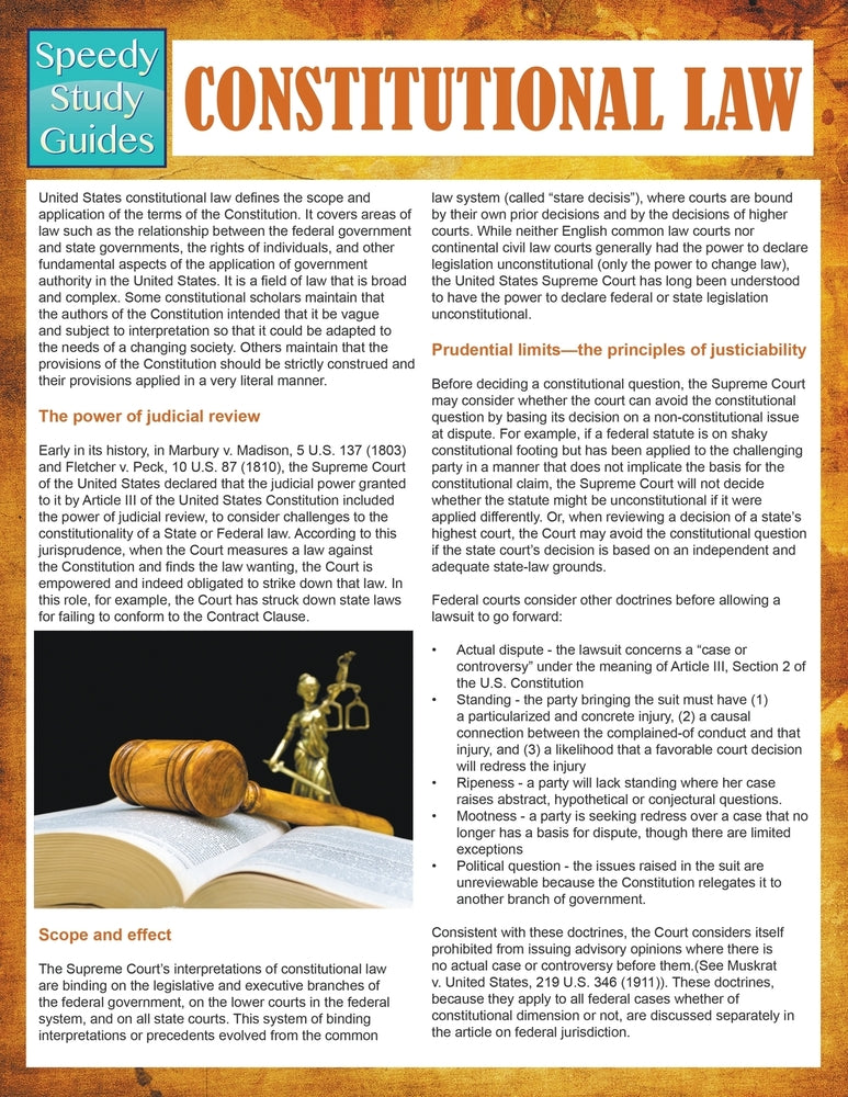 Constitutional Law  (Speedy Study Guides)
