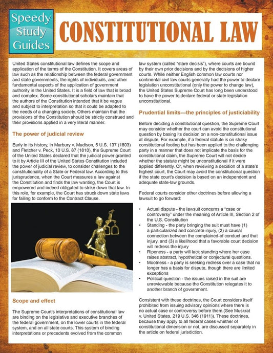 Constitutional Law  (Speedy Study Guides)