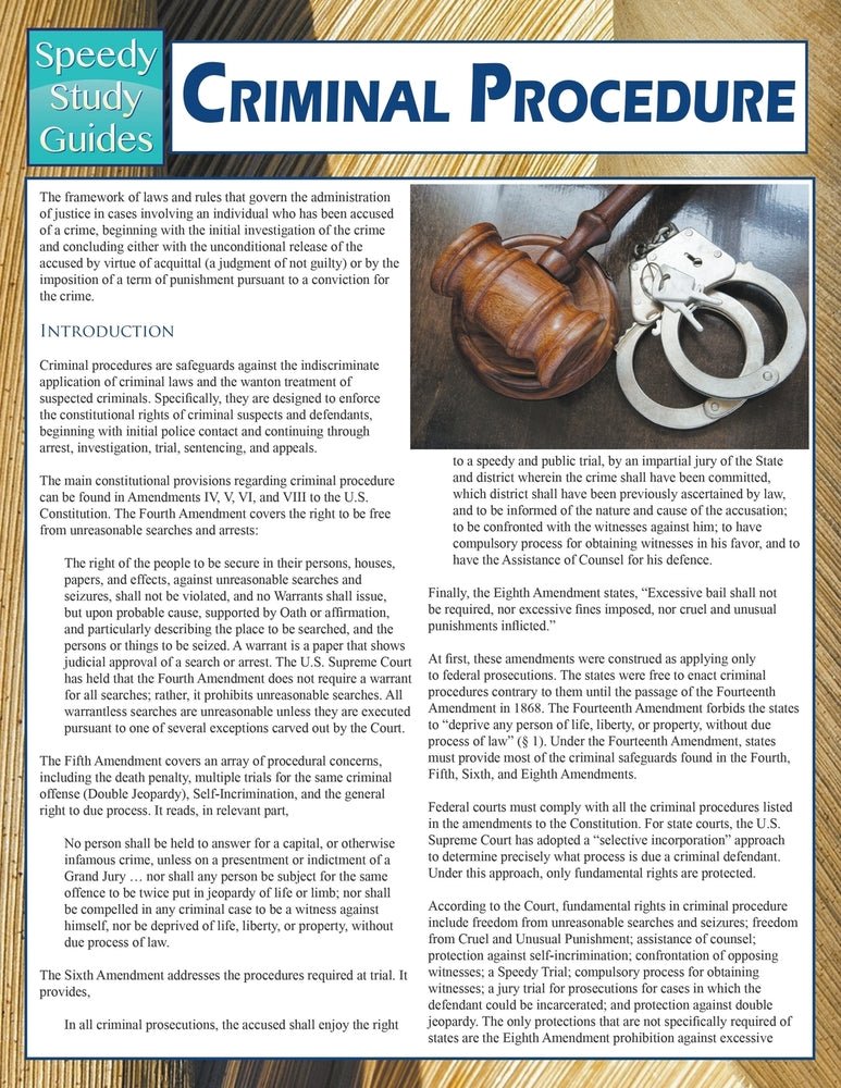 Criminal Procedure  (Speedy Study Guides)