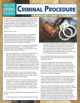 Criminal Procedure  (Speedy Study Guides)