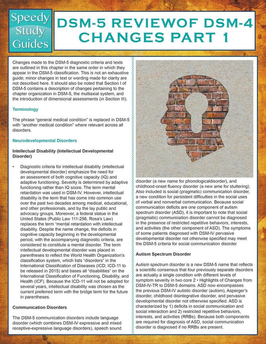 DSM-5 Review of DSM-4 Changes Part I (Speedy Study Guides)