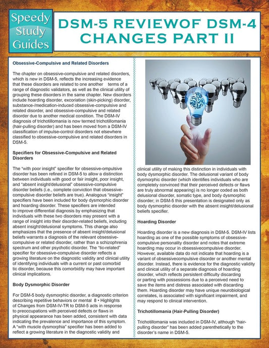DSM-5 Review of DSM-4 Changes Part II (Speedy Study Guides)