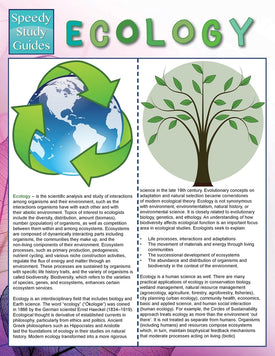 Ecology (Speedy Study Guides)