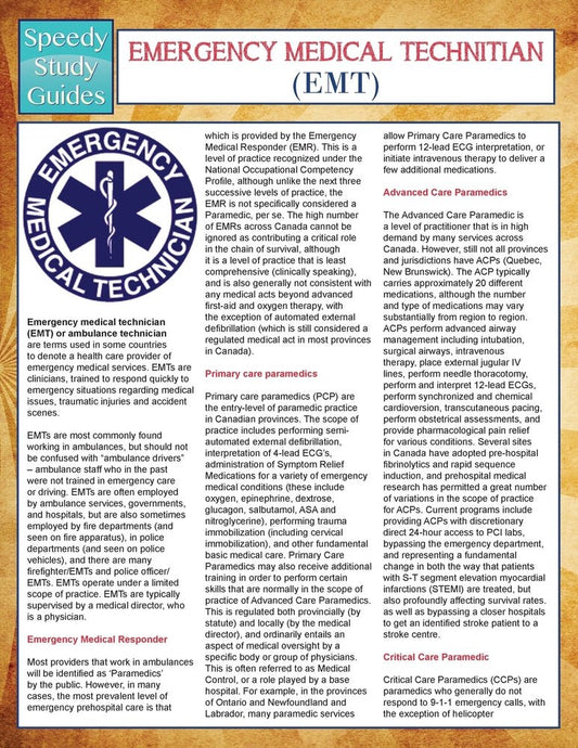 EMT- Emergency Medical Technician  (Speedy Study Guides)
