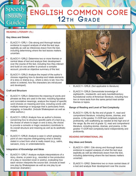 English Common Core 12th Grade (Speedy Study Guides)
