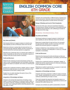 English Common Core 6th Grade  (Speedy Study Guides)