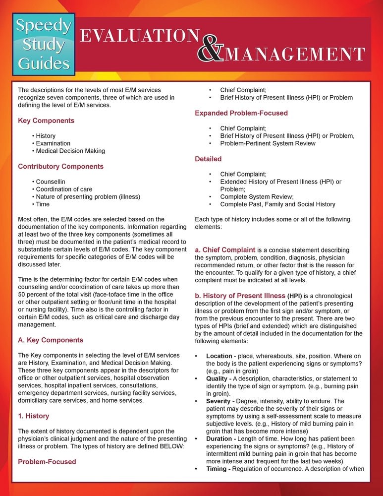 Evaluation & Management (Speedy Study Guides)