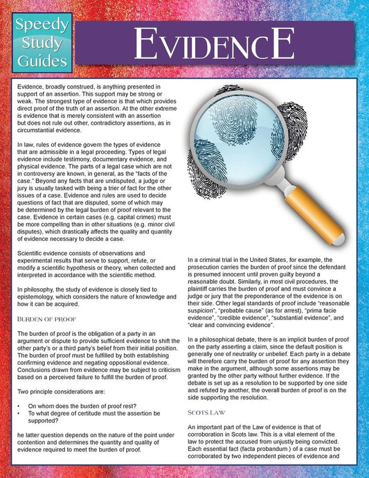 Evidence (Speedy Study Guides)