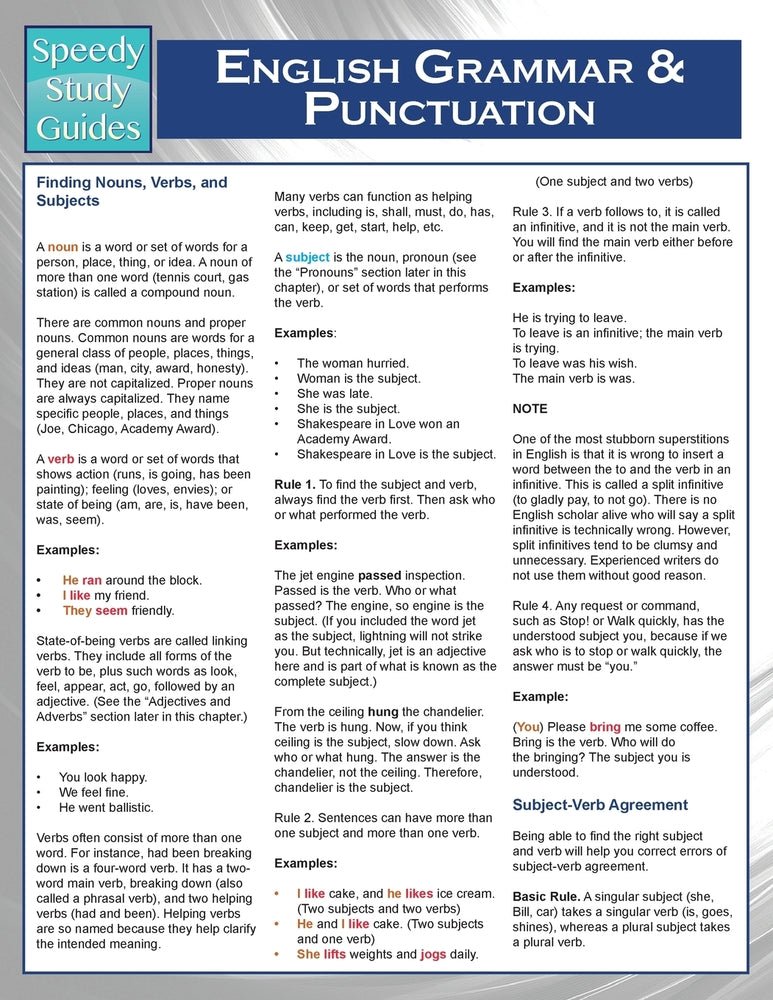 Punctuation E Study Notes English Grammar & Punctuation (Speedy Study Guides) – Speedy Publishing LLC
