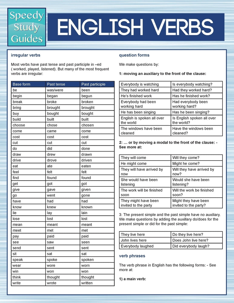 English Verbs  (Speedy Study Guides)